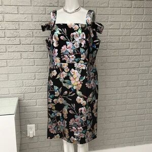 ILE Floral Foil Sheath Dress Size 12